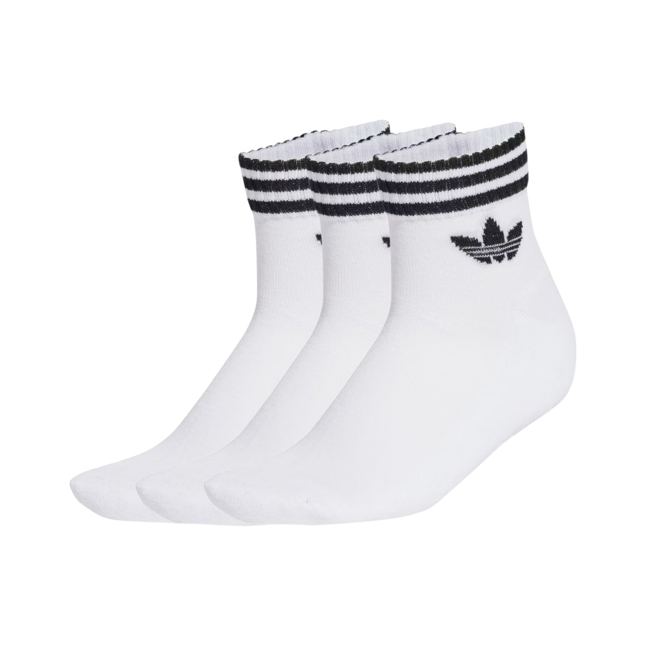 Комплект носков Adidas 3-Pack White 3-Stripes Ankle Socks JV7435