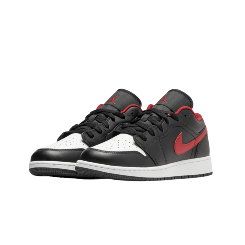 Кроссовки женские Nike Air Jordan 1 Low GS White Black Red 553560-063